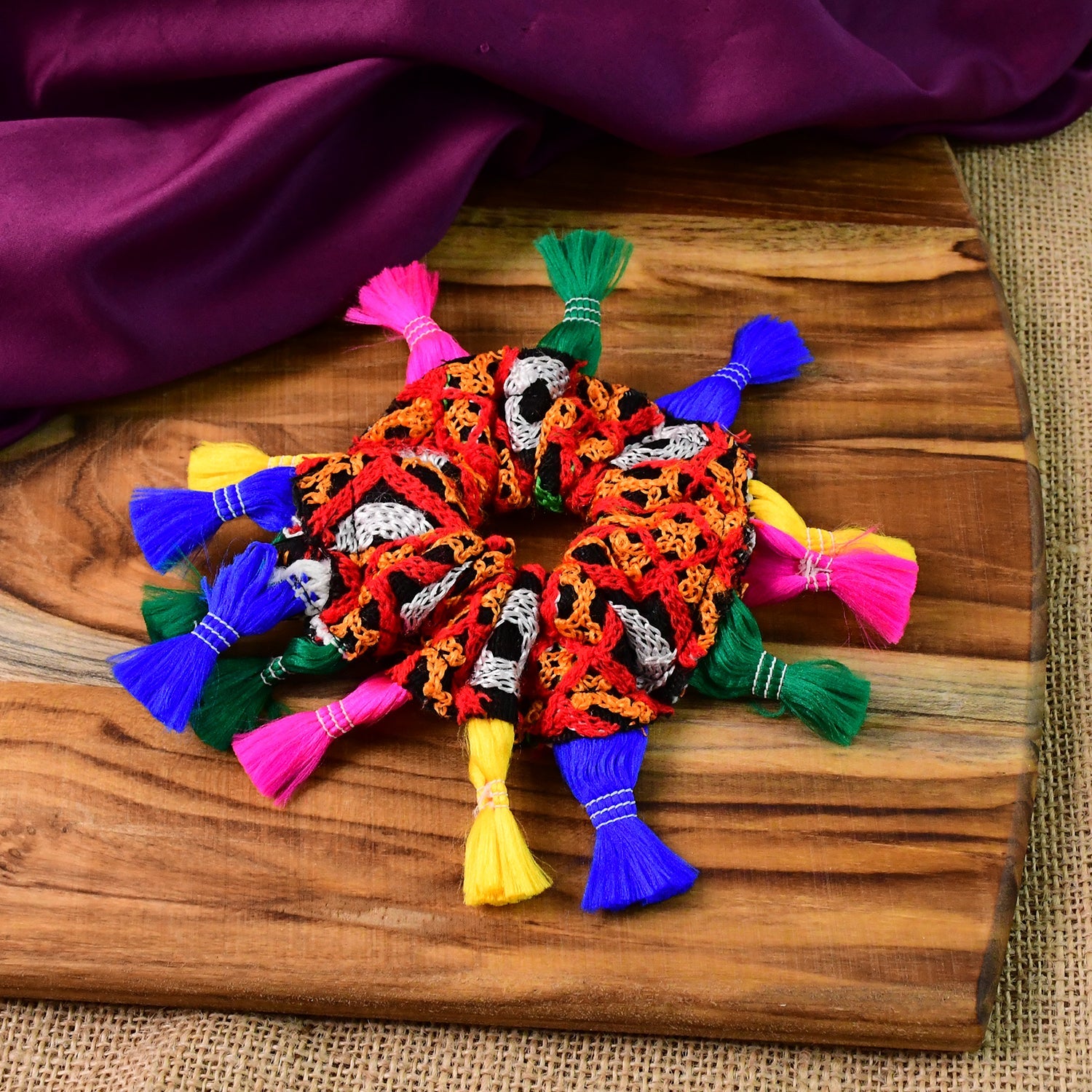 Elegant Multicolor Navratri Hair Bun Elegant Multicolor Navratri Hair Bun